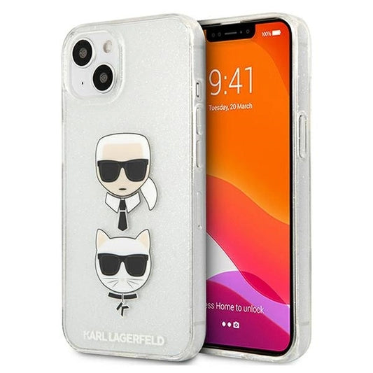 Karl Lagerfeld KLHCP13SKCTUGLS iPhone 13 mini 5,4" srebrny/silver hardcase Glitter Karl`s & Choupette_0