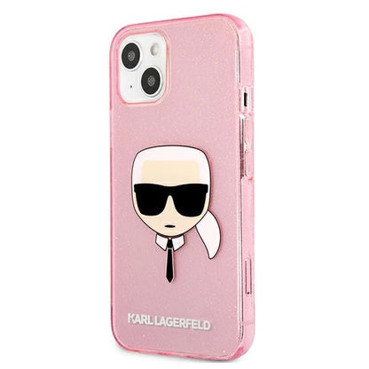 Karl Lagerfeld KLHCP13SKHTUGLP iPhone 13 mini 5,4" różowy/pink hardcase Glitter Karl's Head_1