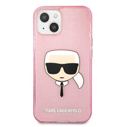 Karl Lagerfeld KLHCP13SKHTUGLP iPhone 13 mini 5,4" różowy/pink hardcase Glitter Karl's Head_2