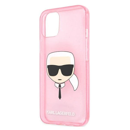 Karl Lagerfeld KLHCP13SKHTUGLP iPhone 13 mini 5,4" różowy/pink hardcase Glitter Karl's Head_5