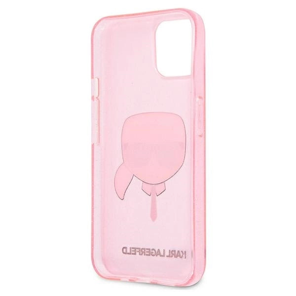 Karl Lagerfeld KLHCP13SKHTUGLP iPhone 13 mini 5,4" różowy/pink hardcase Glitter Karl's Head_6