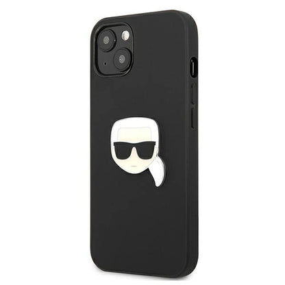Karl Lagerfeld KLHCP13SPKMK iPhone 13 mini 5,4" czarny/black hardcase Leather Ikonik Karl`s Head Metal_1