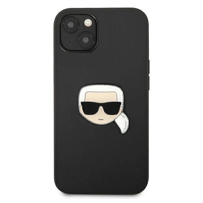 Karl Lagerfeld KLHCP13SPKMK iPhone 13 mini 5,4" czarny/black hardcase Leather Ikonik Karl`s Head Metal_2