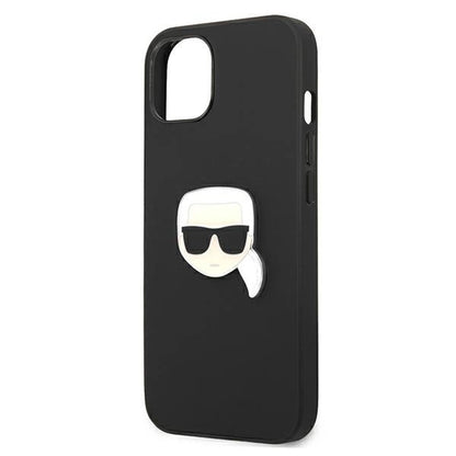 Karl Lagerfeld KLHCP13SPKMK iPhone 13 mini 5,4" czarny/black hardcase Leather Ikonik Karl`s Head Metal_5
