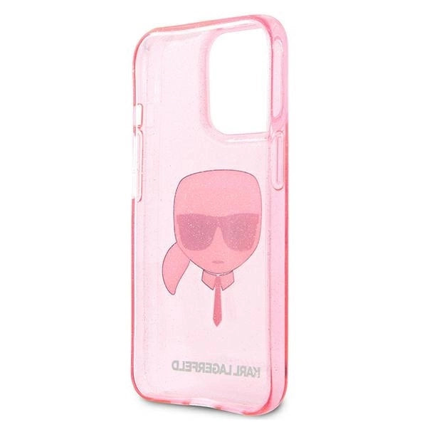 Karl Lagerfeld KLHCP13XKHTUGLP iPhone 13 Pro Max 6,7" różowy/pink hardcase Glitter Karl`s Head_6