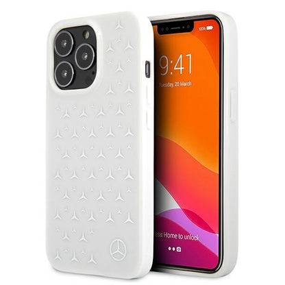 Mercedes MEHCP13LESPWH iPhone 13 Pro / 13 6,1" biały/white hardcase Silver Stars Pattern_0