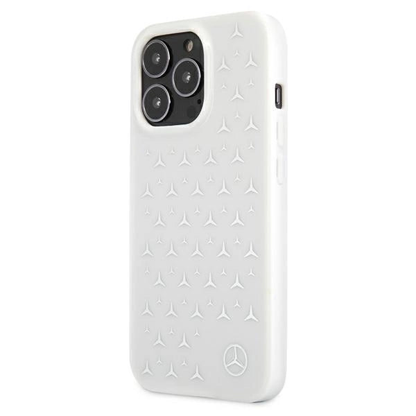 Mercedes MEHCP13LESPWH iPhone 13 Pro / 13 6,1" biały/white hardcase Silver Stars Pattern_1