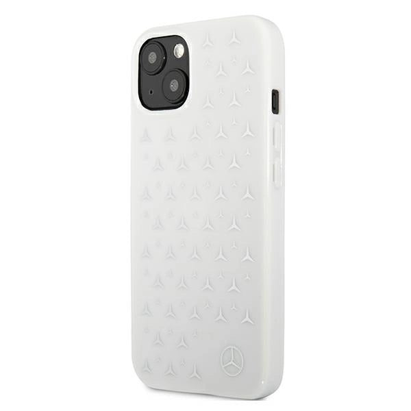 Mercedes MEHCP13MESPWH iPhone 13 6,1" biały/white hardcase Silver Stars Pattern_1
