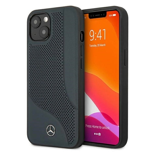 Mercedes MEHCP13SCDONA iPhone 13 mini 5,4" granatowy/navy hardcase Leather Perforated Area_0