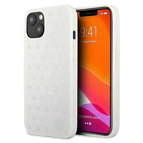Mercedes MEHCP13SESPWH iPhone 13 mini 5,4" biały/white hardcase Silver Stars Pattern_0