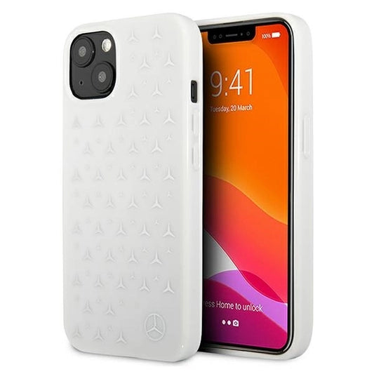 Mercedes MEHCP13SESPWH iPhone 13 mini 5,4" biały/white hardcase Silver Stars Pattern_0