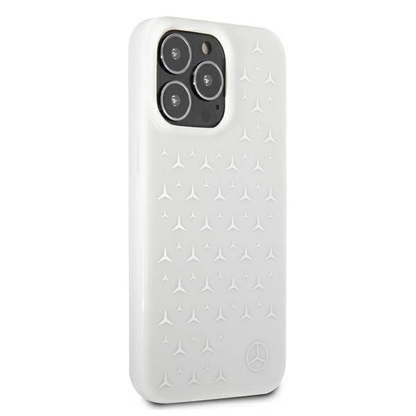 Mercedes MEHCP13XESPWH iPhone 13 Pro Max 6,7" biały/white hardcase Silver Stars Pattern_3