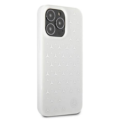 Mercedes MEHCP13XESPWH iPhone 13 Pro Max 6,7" biały/white hardcase Silver Stars Pattern_3