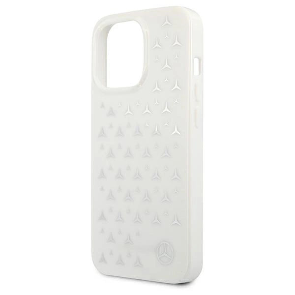 Mercedes MEHCP13XESPWH iPhone 13 Pro Max 6,7" biały/white hardcase Silver Stars Pattern_5