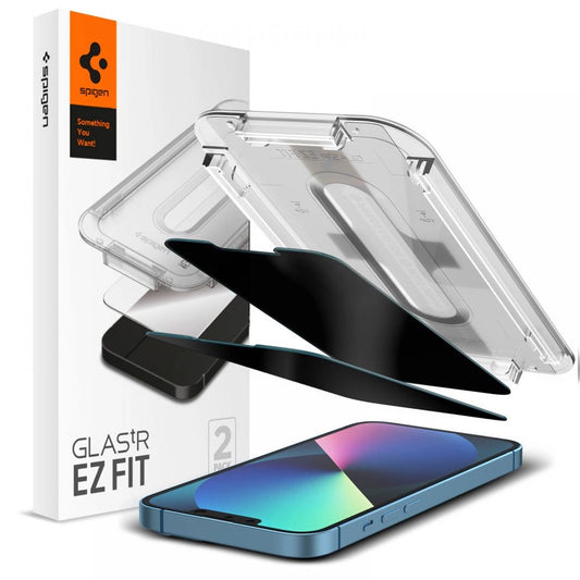 Spigen Glas.tR EZ Fit Privacy Tempered Glass for iPhone 13 / 13 Pro / 14 - 2 pcs._0