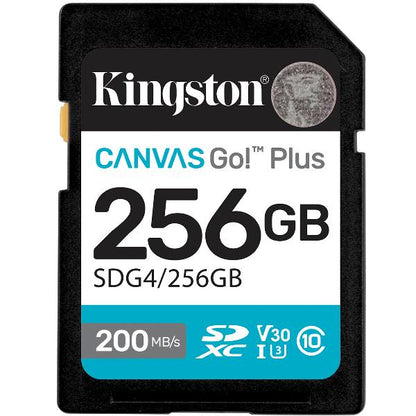 Kingston Technology 256GB SDXC Canvas Go Plus Gen4 200MB/s C10 UHS-I U3 V30_1
