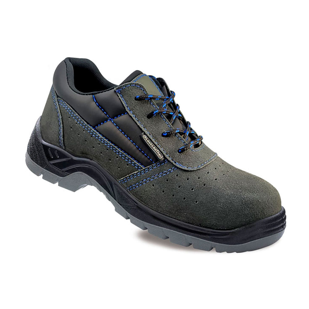Sapatos de seguranÃ§a de camurÃ§a perfurada s1p metalfree tamanho 38 blackleather_0