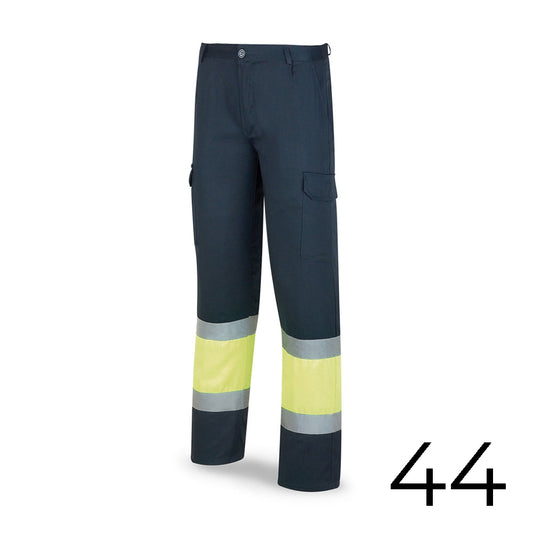 CalÃ§as poliÃ©ster/algodao bicolor alta visibilidade azul/amarelo tamanho 44 388pfxyfa/44 marca_0