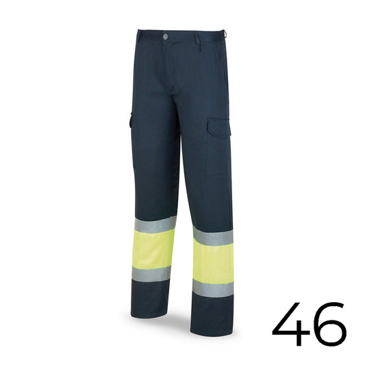 CalÃ§as poliÃ©ster/algodao bicolor alta visibilidade azul/amarelo tamanho 46 388pfxyfa/46 marca_0