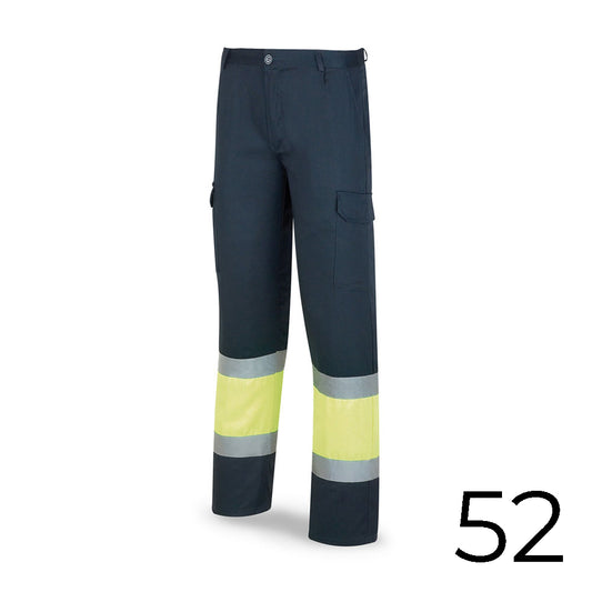 CalÃ§as poliÃ©ster/algodao bicolor alta visibilidade azul/amarelo tamanho 52 388pfxyfa/52 marca_0