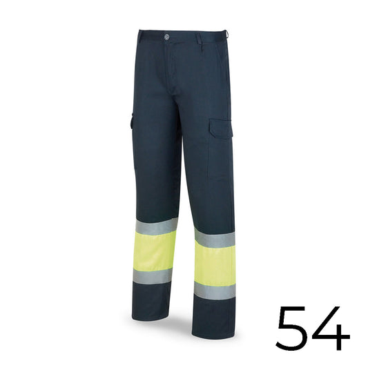 CalÃ§as poliÃ©ster/algodao bicolor alta visibilidade azul/amarelo tamanho 54 388pfxyfa/54 marca_0