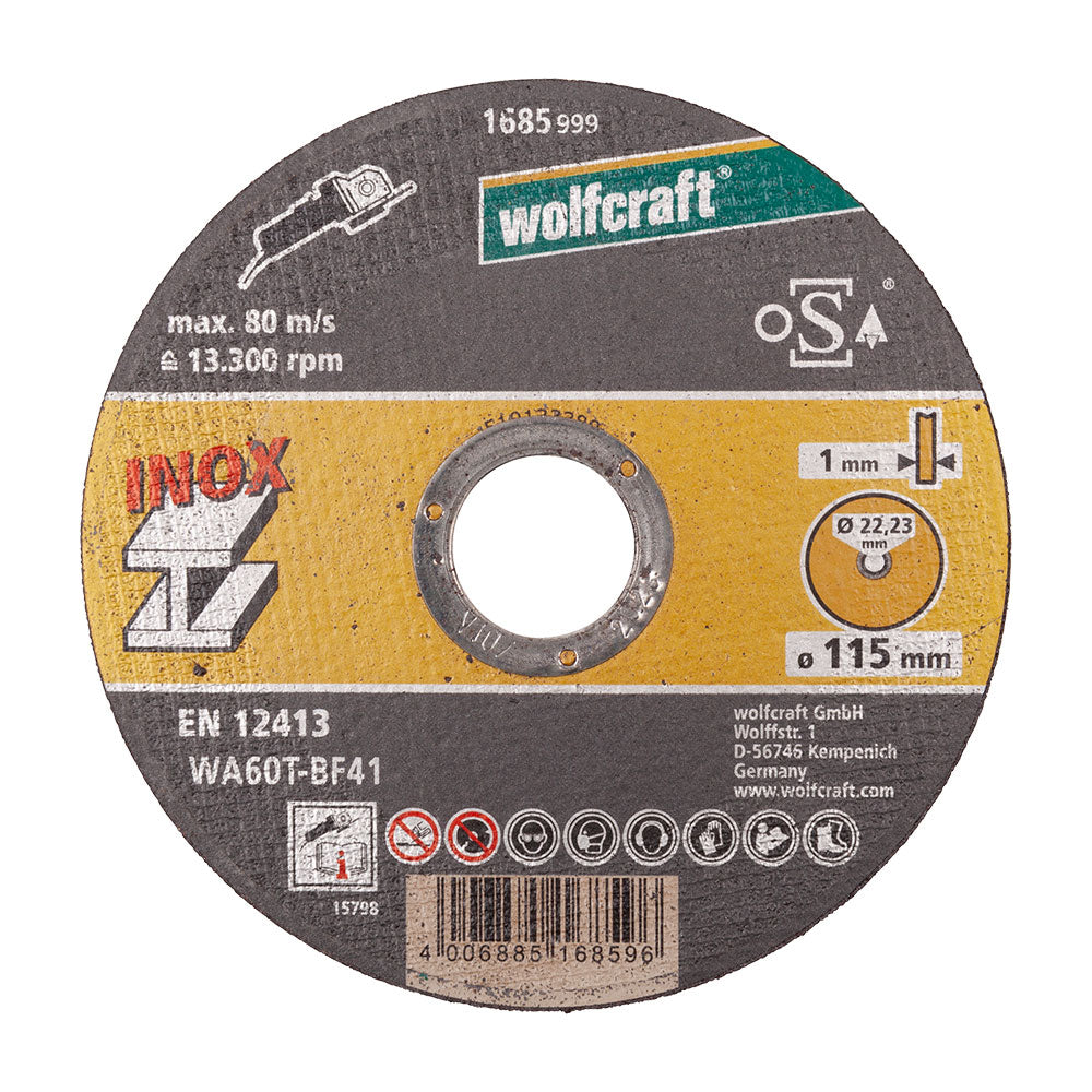 Disco de corte inox Ã¸115x1,0x22,2mm em caixa 8462000 wolfcraft_0