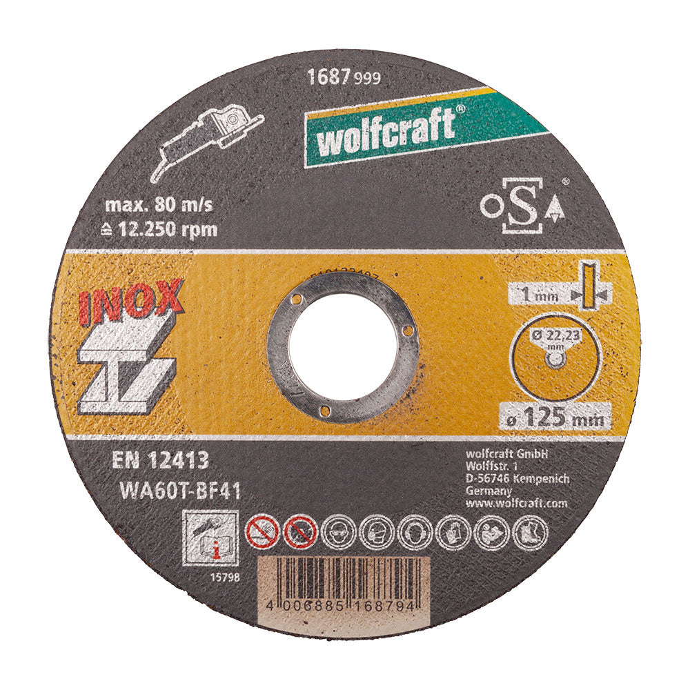 Disco corte inox Ã¸125x1,0x22,2mm em caixa 8463000 wolfcraft_0
