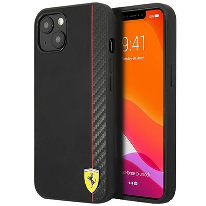 Ferrari FESAXHCP13SBK iPhone 13 mini 5.4" black/black hardcase On Track Carbon Stripe_0
