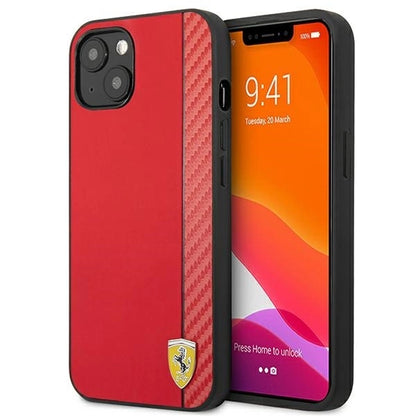 Ferrari FESAXHCP13SRE iPhone 13 mini 5.4&quot; red/red hardcase On Track Carbon Stripe_0