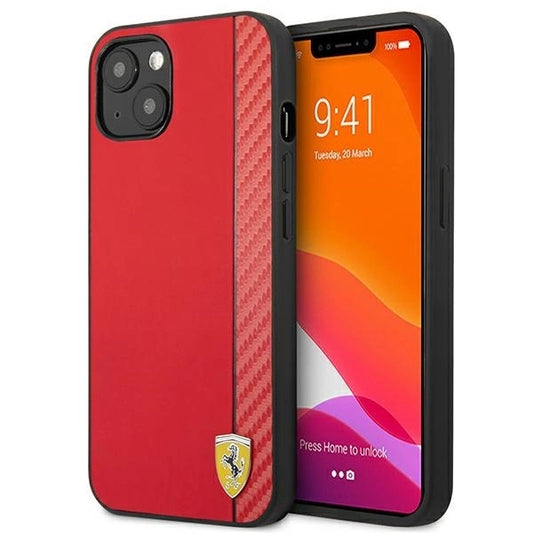 Ferrari FESAXHCP13SRE iPhone 13 mini 5.4&quot; red/red hardcase On Track Carbon Stripe_0