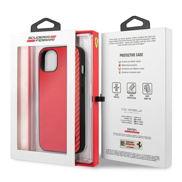 Ferrari FESAXHCP13SRE iPhone 13 mini 5.4&quot; red/red hardcase On Track Carbon Stripe_7