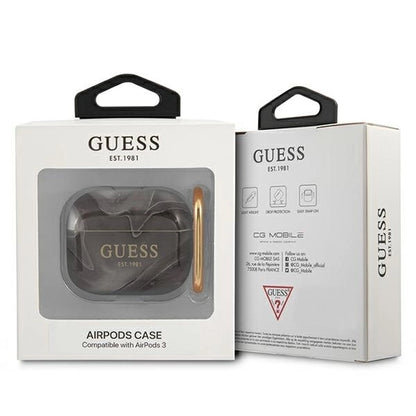 Guess GUA3UNMK AirPods 3 cover black/black Marble Collection_2