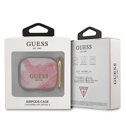Guess GUA3UNMP AirPods 3 cover pink/pink Marble Collection_2