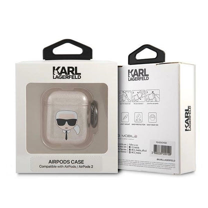 Karl Lagerfeld KLA2UKHGD AirPods cover złoty/gold Glitter Karl`s Head_2