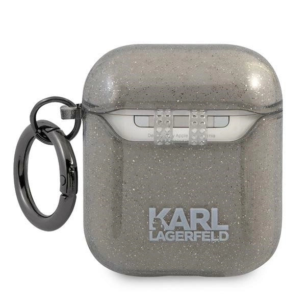 Karl Lagerfeld KLA2UKHGK AirPods cover czarny/black Glitter Karl`s Head_1