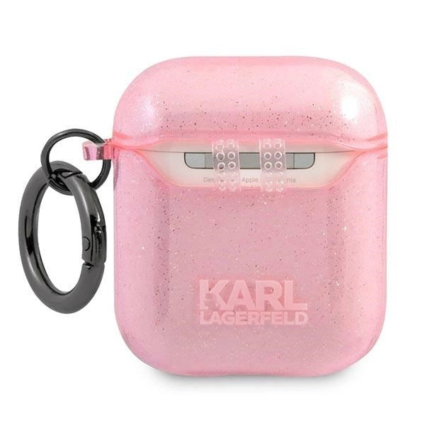Karl Lagerfeld KLA2UKHGP AirPods cover różowy/pink Glitter Karl`s Head_1