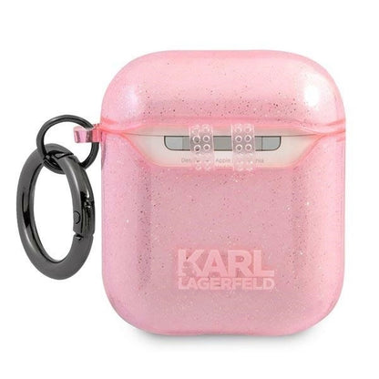 Karl Lagerfeld KLA2UKHGP AirPods cover różowy/pink Glitter Karl`s Head_1