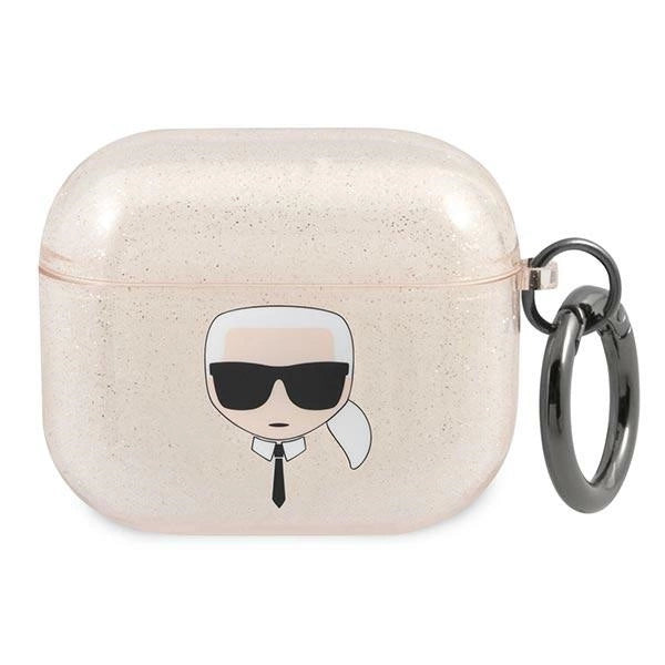 Karl Lagerfeld KLA3UKHGD AirPods 3 cover złoty/gold Glitter Karl`s Head_0