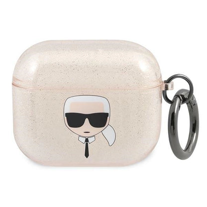 Karl Lagerfeld KLA3UKHGD AirPods 3 cover złoty/gold Glitter Karl`s Head_0