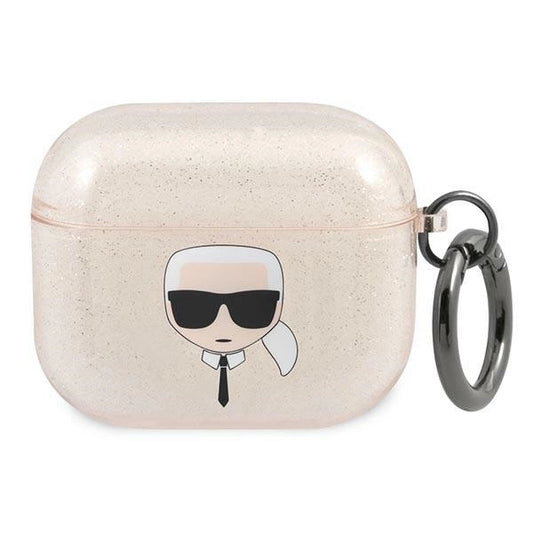 Karl Lagerfeld KLA3UKHGD AirPods 3 cover złoty/gold Glitter Karl`s Head_0