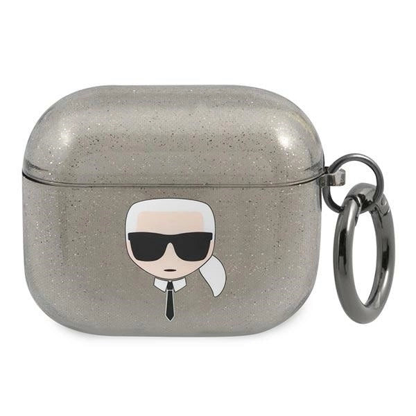 Karl Lagerfeld KLA3UKHGK AirPods 3 cover czarny/black Glitter Karl`s Head_0