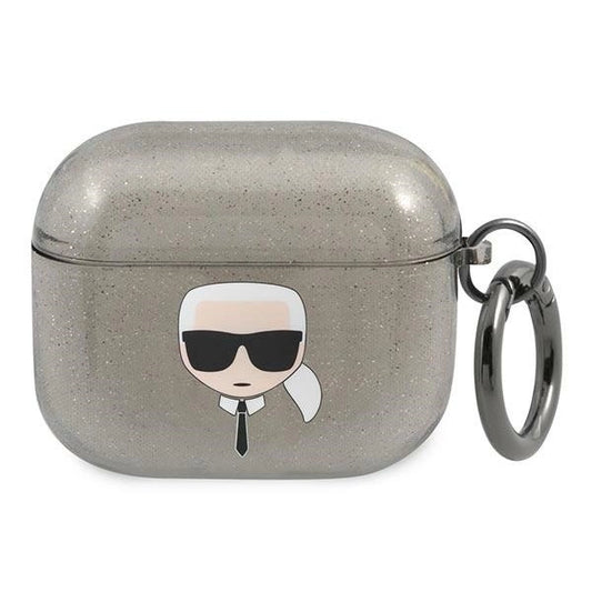 Karl Lagerfeld KLA3UKHGK AirPods 3 cover czarny/black Glitter Karl`s Head_0