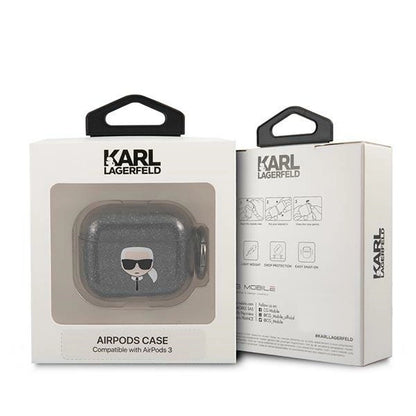 Karl Lagerfeld KLA3UKHGK AirPods 3 cover czarny/black Glitter Karl`s Head_2