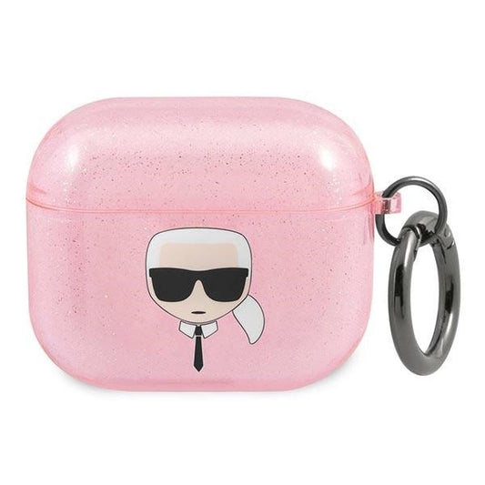 Karl Lagerfeld KLA3UKHGP AirPods 3 cover różowy/pink Glitter Karl`s Head_0
