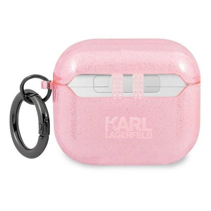 Karl Lagerfeld KLA3UKHGP AirPods 3 cover różowy/pink Glitter Karl`s Head_1