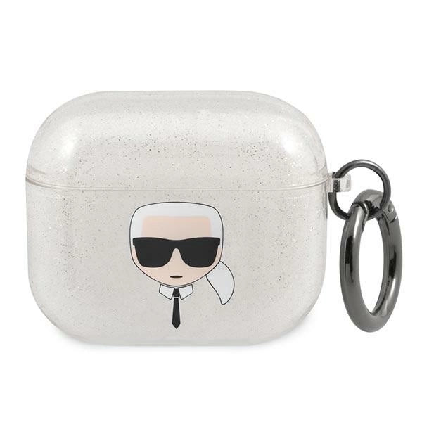 Karl Lagerfeld KLA3UKHGS AirPods 3 cover srebrny/silver Glitter Karl`s Head_0
