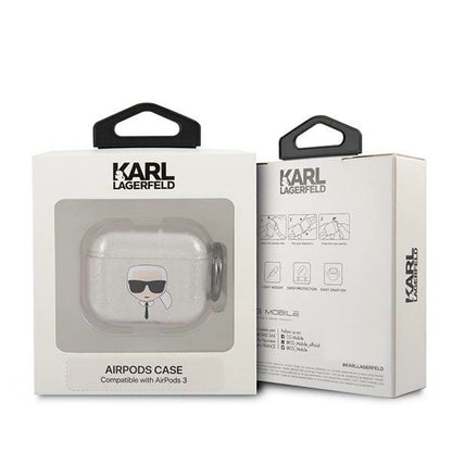 Karl Lagerfeld KLA3UKHGS AirPods 3 cover srebrny/silver Glitter Karl`s Head_2