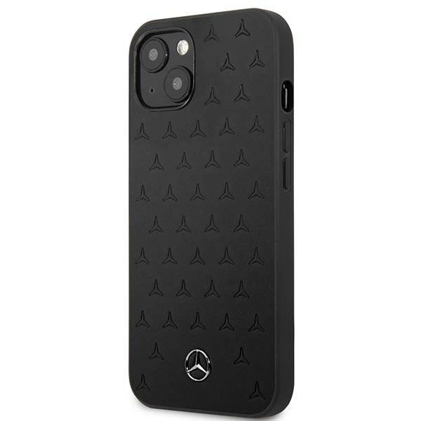 Mercedes MEHCP13SPSQBK iPhone 13 mini 5,4" czarny/black hardcase Leather Stars Pattern_1