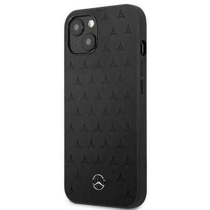Mercedes MEHCP13SPSQBK iPhone 13 mini 5,4" czarny/black hardcase Leather Stars Pattern_1