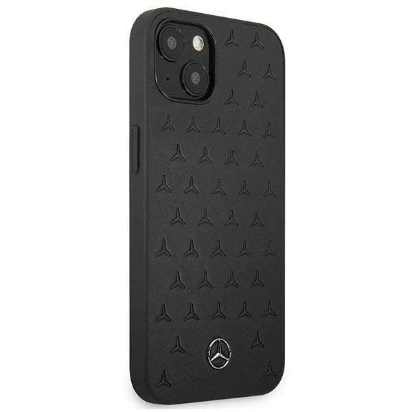 Mercedes MEHCP13SPSQBK iPhone 13 mini 5,4" czarny/black hardcase Leather Stars Pattern_3